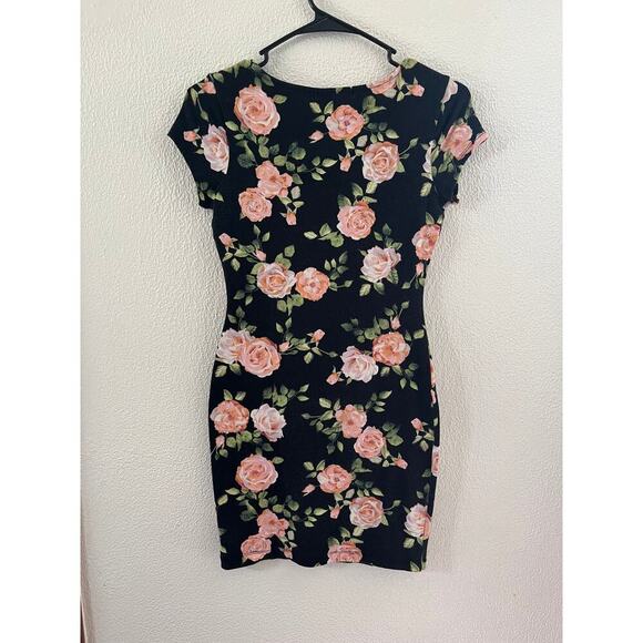 Forever 21 Black Floral Bodycon Dress - Picture 2 of 8